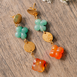 boucles d'oreilles porte bonheur trèfle