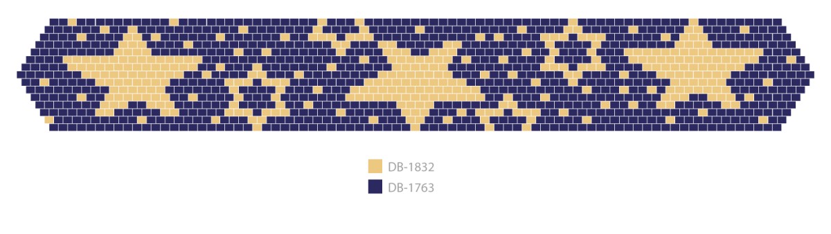 Schema Bracciale fai-da-te con motivo a peyote motivo stella blu notte e oro