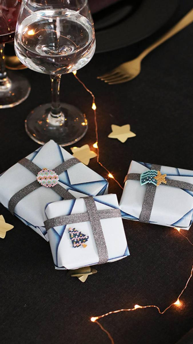 Schema Perline Miyuki per tessere i regali di Natale per gli ospiti