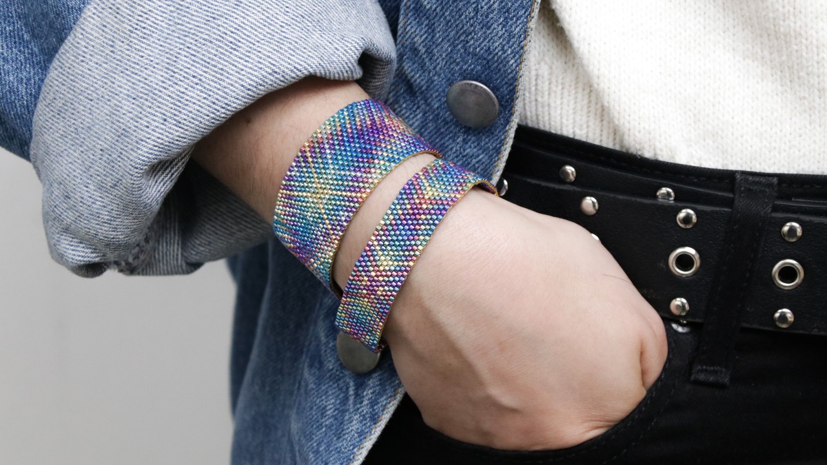 Schema Bracciale brasiliano motivo ipnotico in tessitura di perle Miyuki Délicas 11/0 Schema Bracciale brasiliano motivo ipnotico in tessitura di perle Miyuki Délicas 11/0