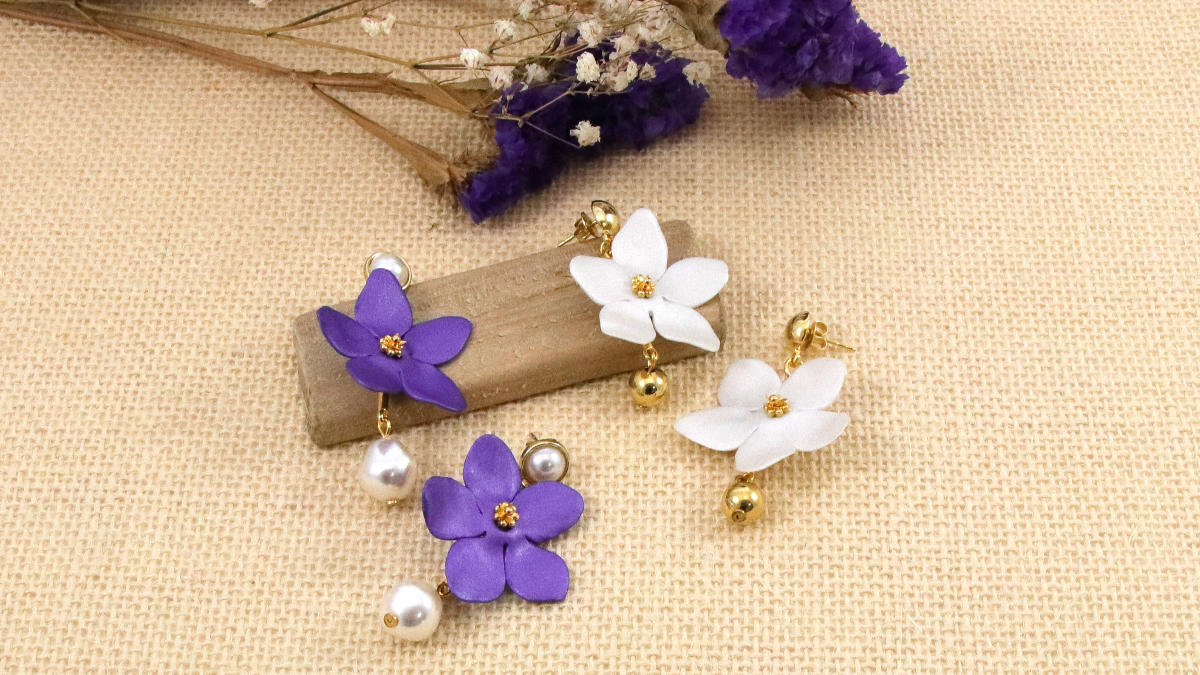 Schema Orecchini a Fiore in Cernit Metallico Schema Orecchini a Fiore in Cernit Metallico