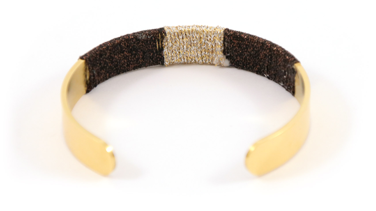 Bracciale chic Miyuki perline e fili d'oro in acciaio inossidabile lucido : Tappa 3