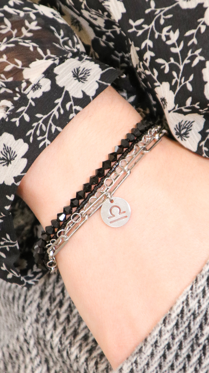 Schema Bracciale multirank in acciaio inossidabile, prelibatezze Miyuki e trottole PureCrystal