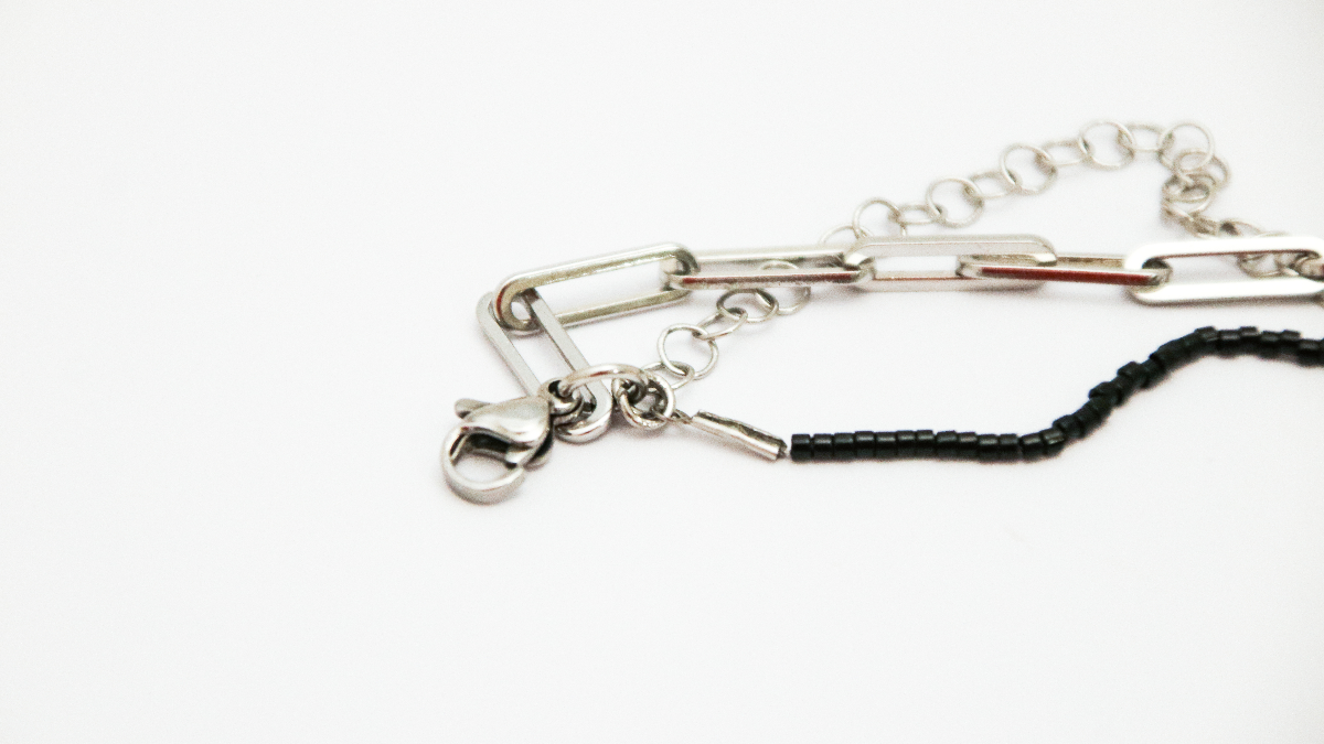 Bracciale multirank in acciaio inossidabile, prelibatezze Miyuki e trottole PureCrystal : Tappa 3