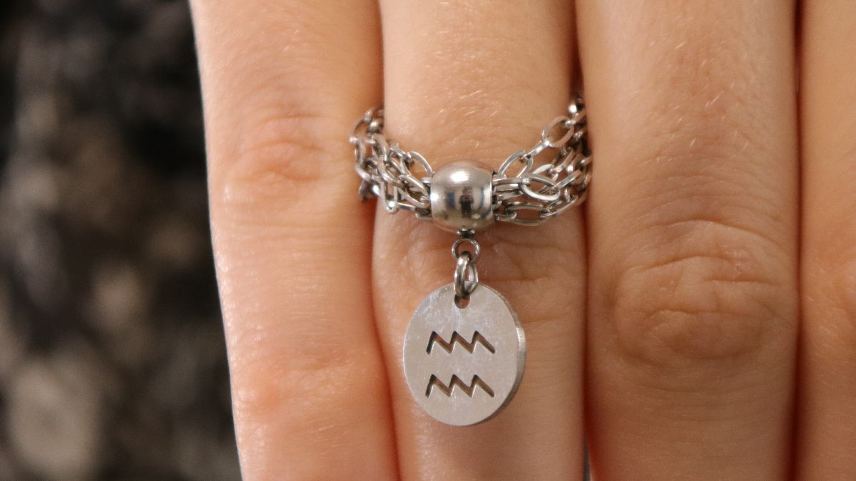 Schema Anello a catena multifila in acciaio inossidabile e ciondolo