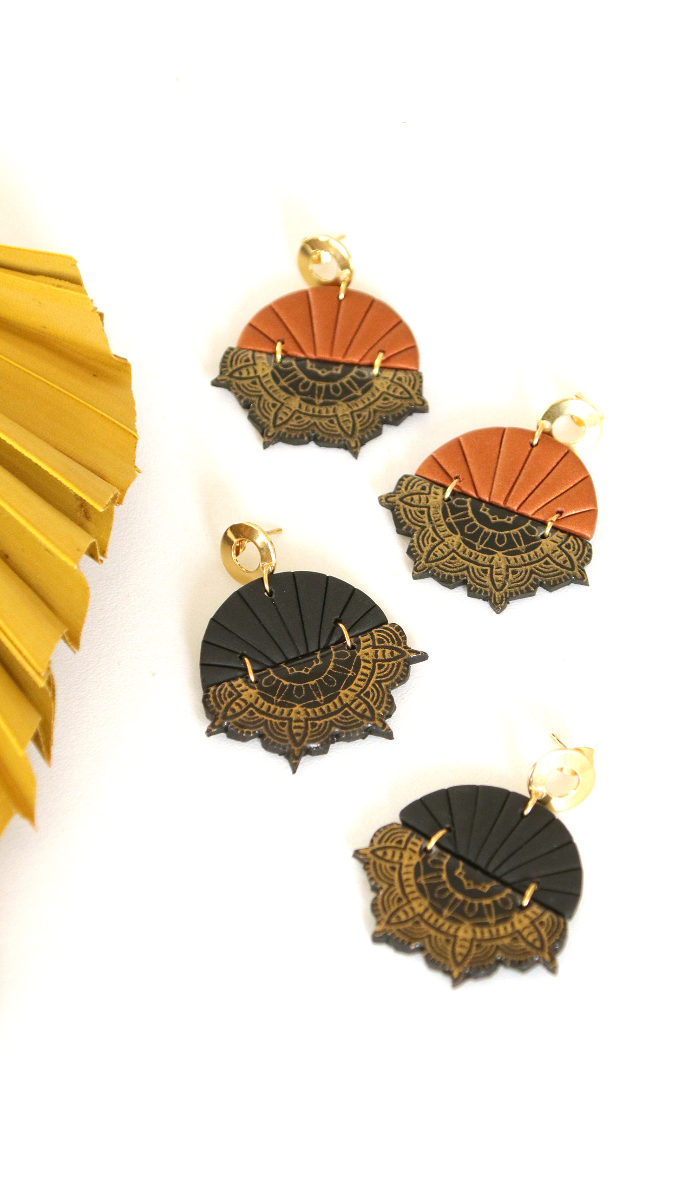 Schema Orecchini etnici e raffinati in argilla polimerica Schema Orecchini etnici e raffinati in argilla polimerica