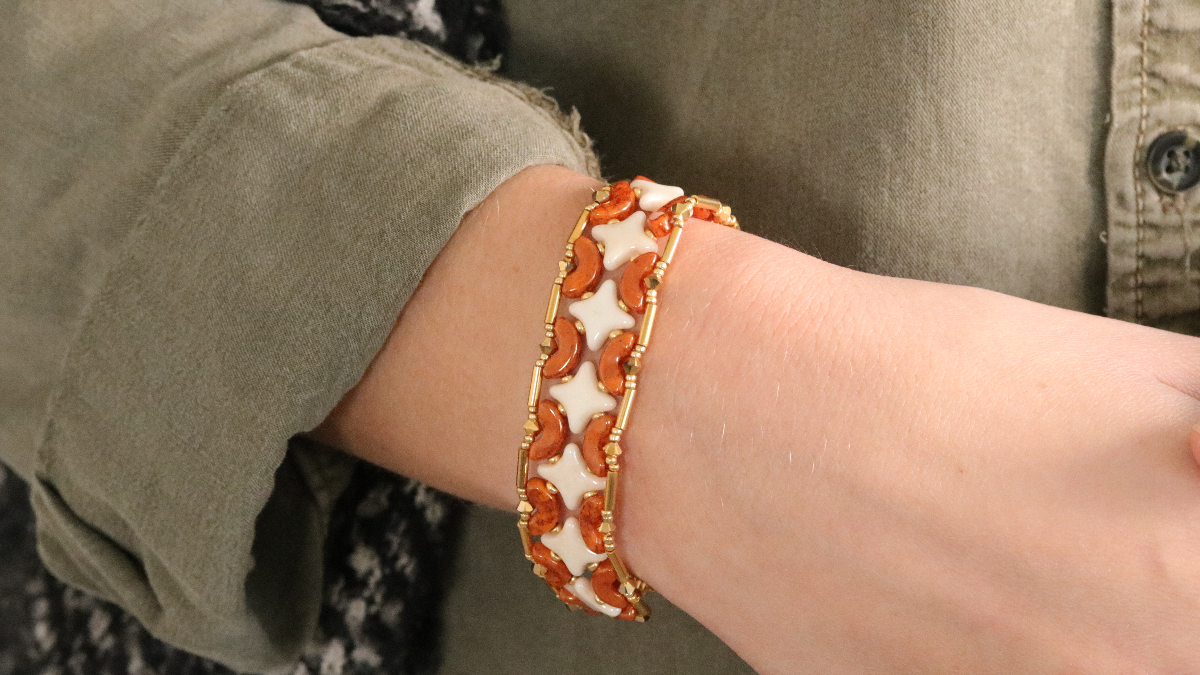 Bracciale chic da festa con perline Starbeads e perline Arcos di Puca Bracciale chic da festa con perline Starbeads e perline Arcos di Puca