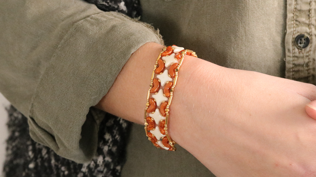 Schema Bracciale chic da festa con perline Starbeads e perline Arcos di Puca Schema Bracciale chic da festa con perline Starbeads e perline Arcos di Puca