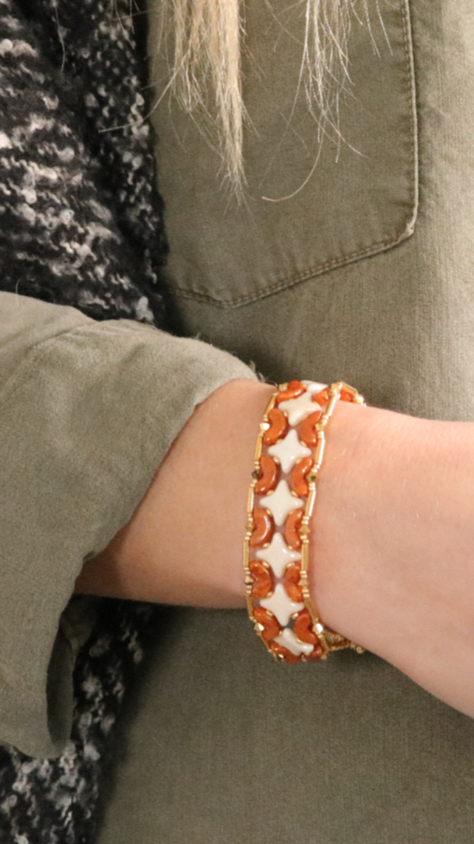 Schema Bracciale chic da festa con perline Starbeads e perline Arcos di Puca Schema Bracciale chic da festa con perline Starbeads e perline Arcos di Puca