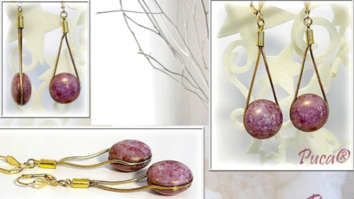 Orecchini pendenti Lya con cabochon di Puca