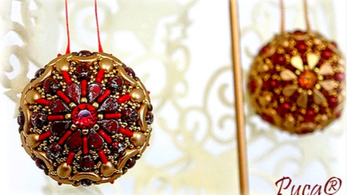 Schema Guaina di Natale fai da te con perle di vetro di Puca Schema Guaina di Natale fai da te con perle di vetro di Puca