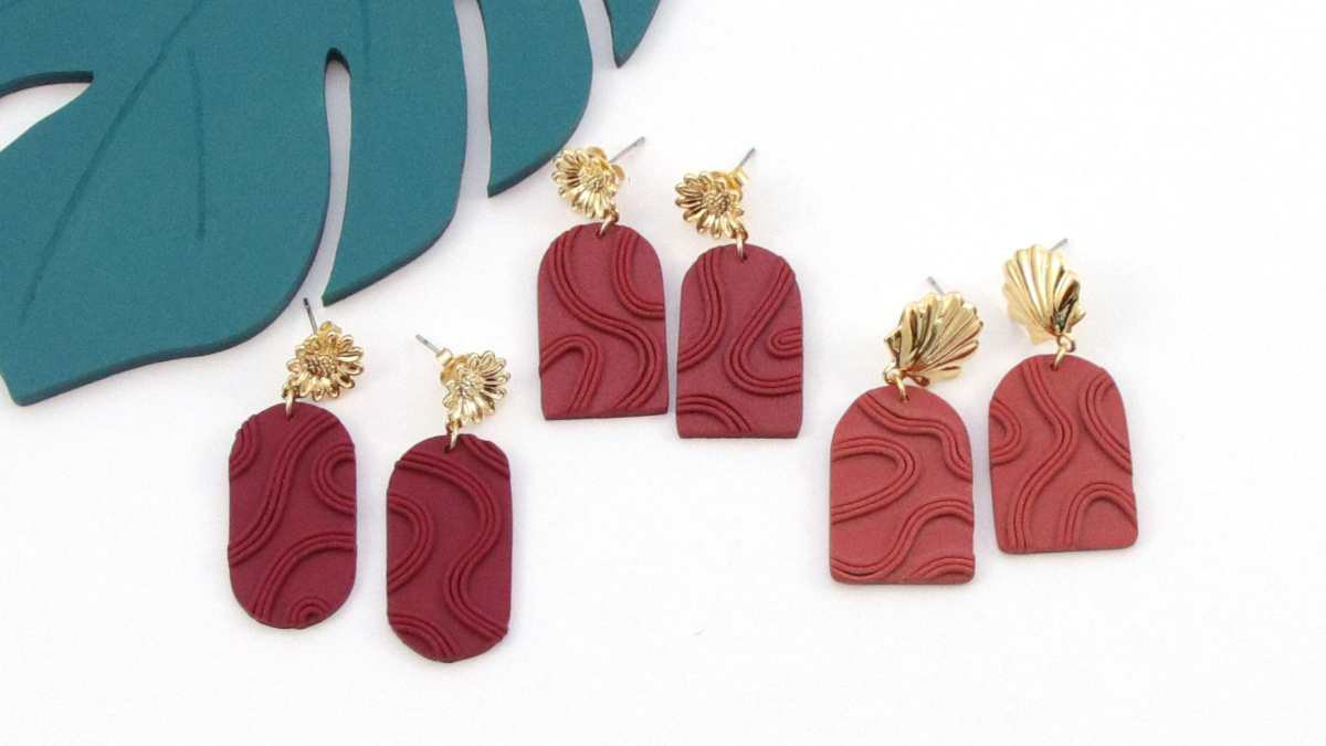 Schema Orecchini in filato polimerico testurizzato Schema Orecchini in filato polimerico testurizzato