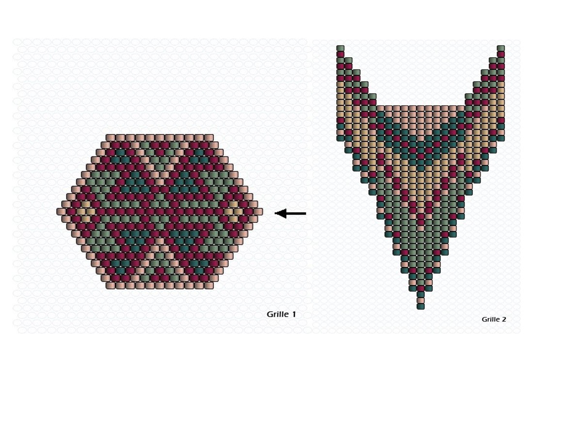 Schema Orecchini perle Miyuki Delicas stile indiano d'America in Brick Stitch