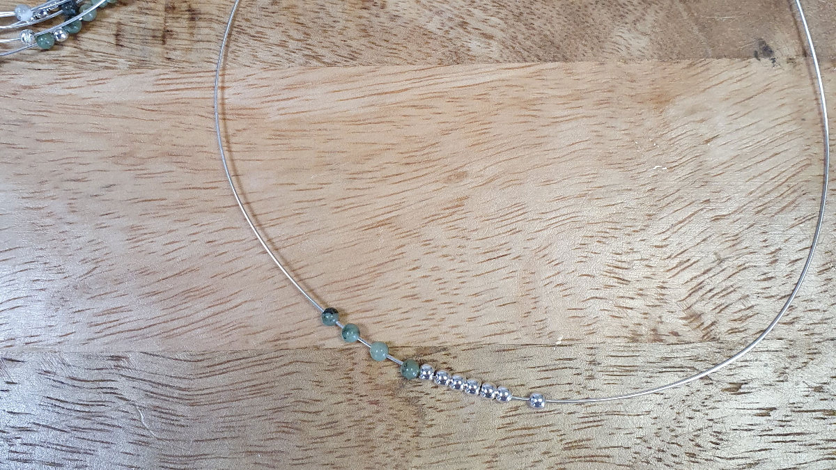 Bracciale settimanale in argento 925 con pietre preziose - Turchese africano e ullite : Tappa 1