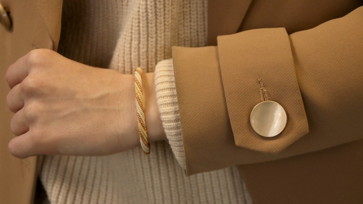 Schema Bracciale a spina di pesce intrecciato con perle di semi Miyuki 15/0