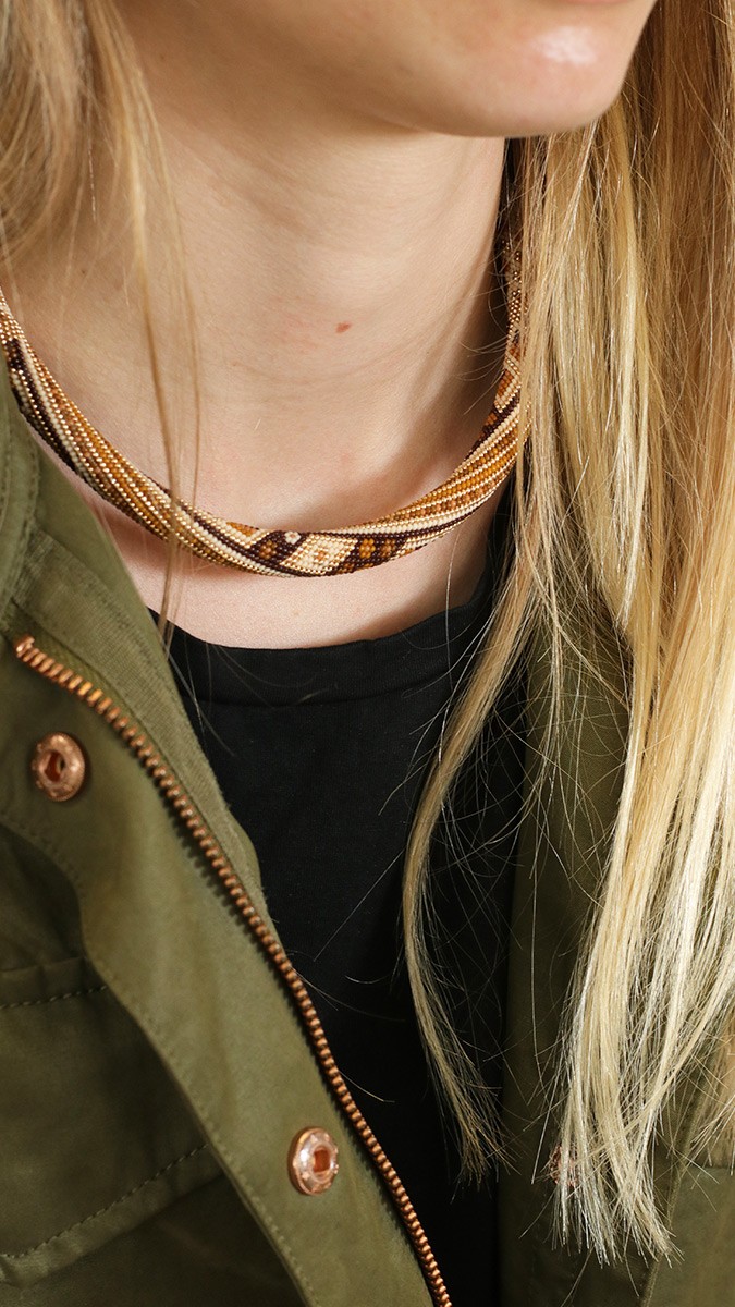 Schema Collana a spirale con perline Miyuki e uncinetto a punto stretto 15 Schema Collana a spirale con perline Miyuki e uncinetto a punto stretto 15