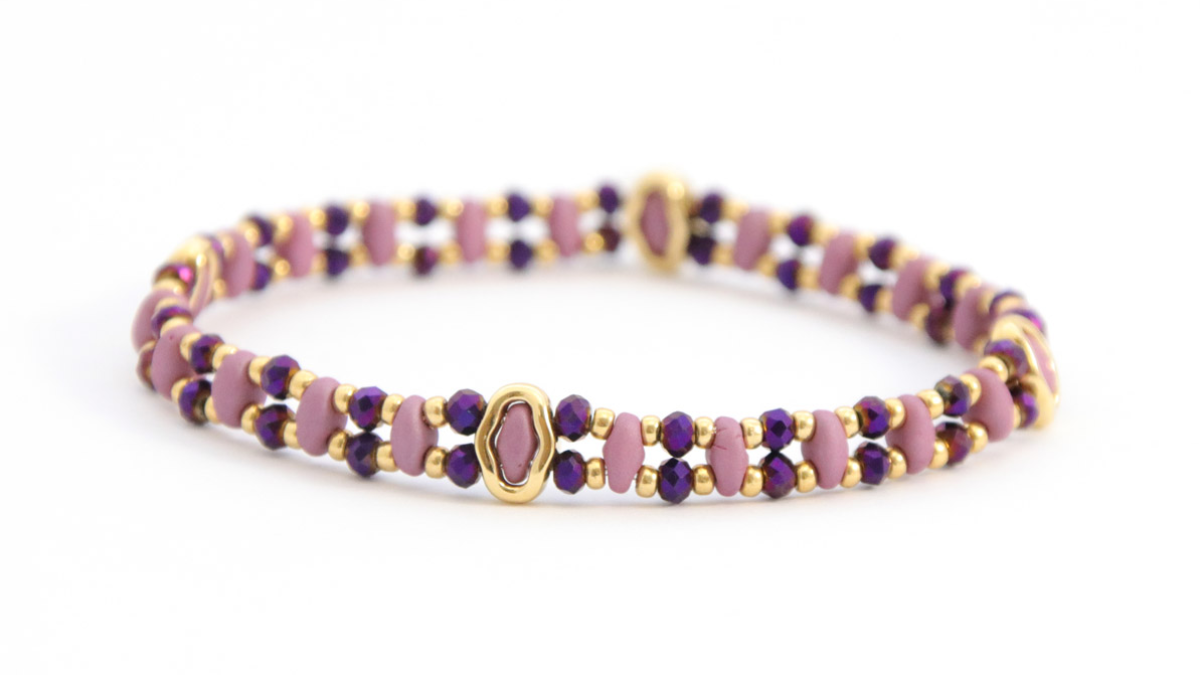 Schema Bracciale SuperDuo Elastic Bead Bracciale con perline Halo