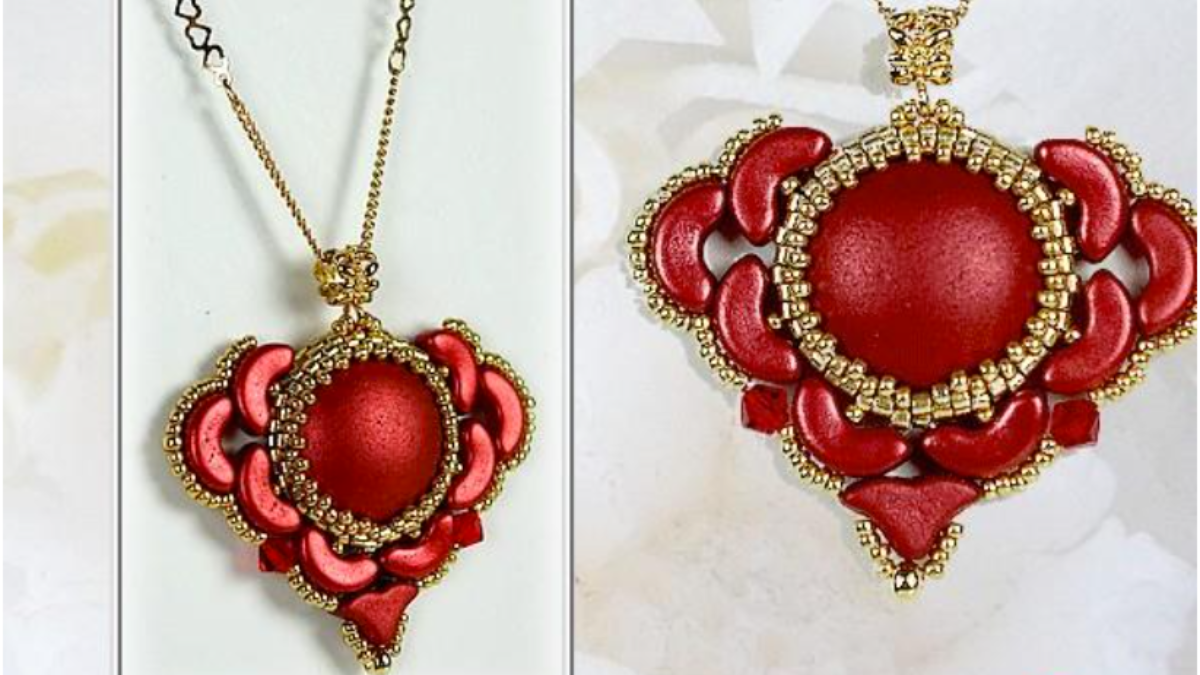 Arcos, Helios e perline di vetro cabochons Ti amo ciondolo di Puca