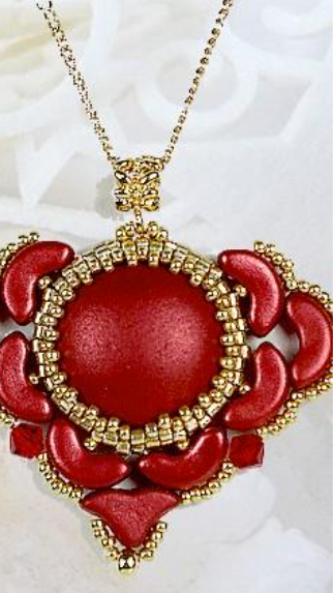 Schema Arcos, Helios e perline di vetro cabochons Ti amo ciondolo di Puca