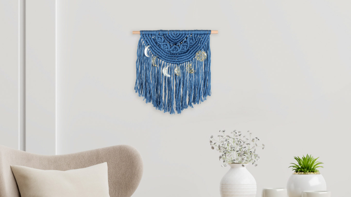 Tuto Macrame appeso al muro con lune in resina Tuto Macrame appeso al muro con lune in resina