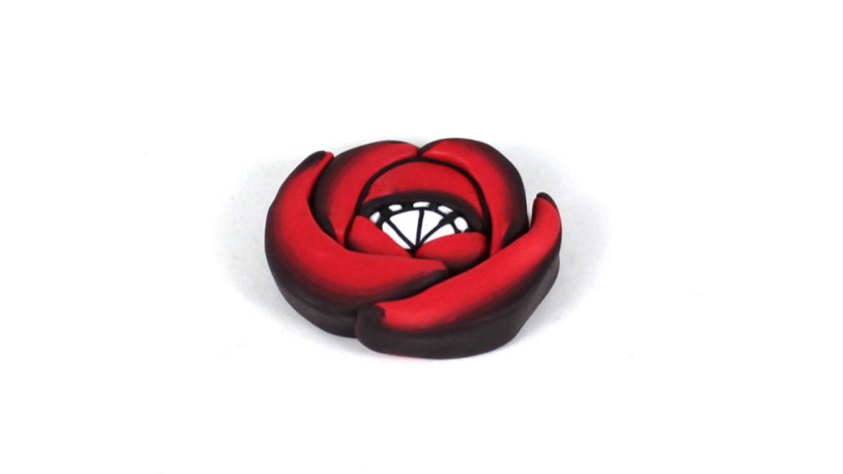 Orecchini in argilla polimerica con canna rosa : Tappa 14 Orecchini in argilla polimerica con canna rosa : Tappa 14