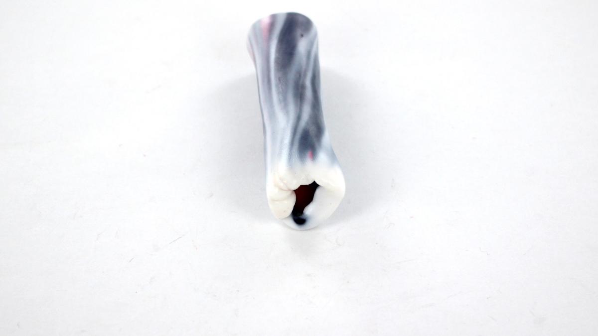 Orecchini in argilla polimerica con canna rosa : Tappa 19 Orecchini in argilla polimerica con canna rosa : Tappa 19