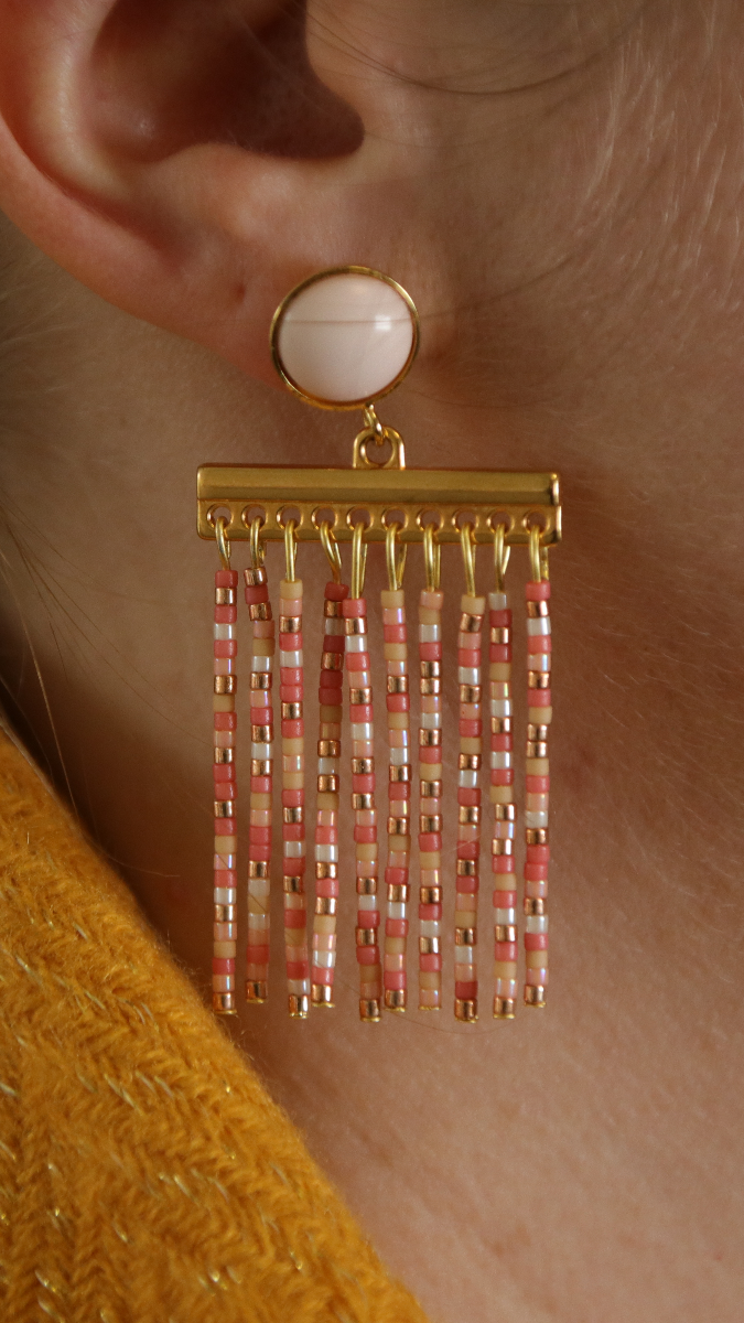 Schema Miyuki Delicas 11/0 orecchini con frange di perline