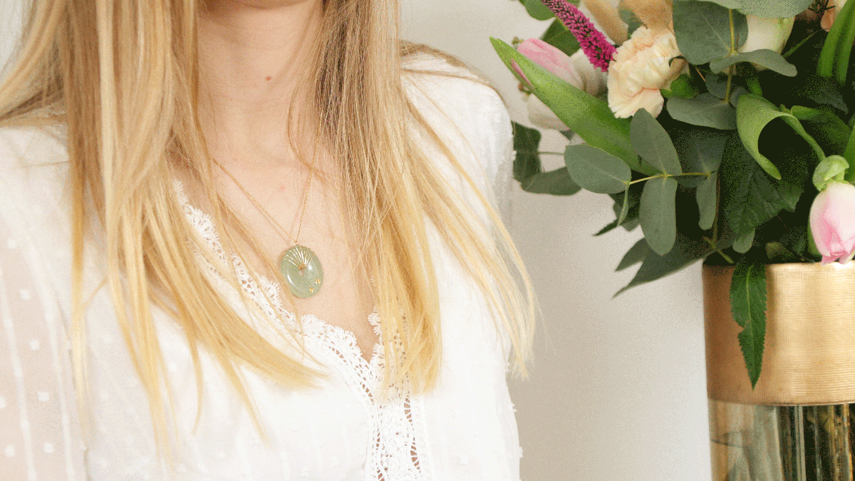 Schema DIY placcato in oro e pietra preziosa collana donut Aventurine