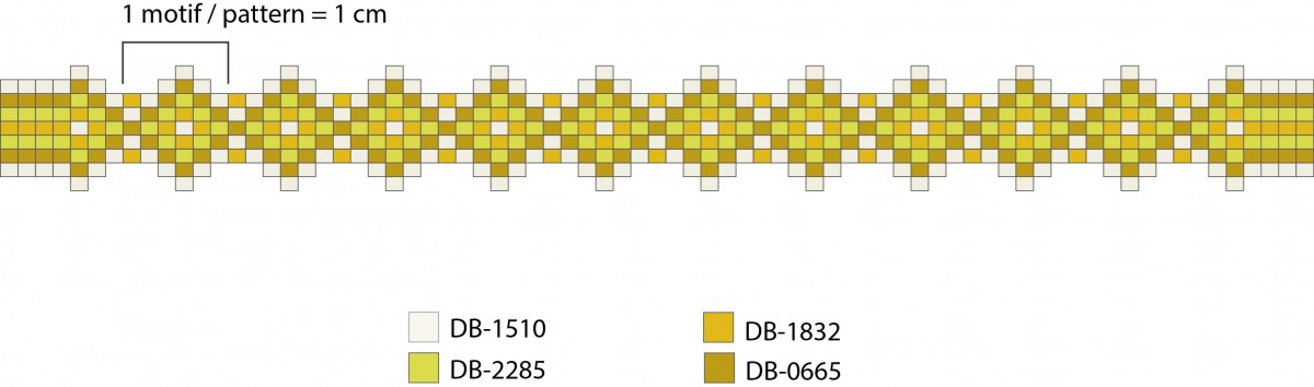Schema Bracciale a telaio Miyuki con filo d'oro