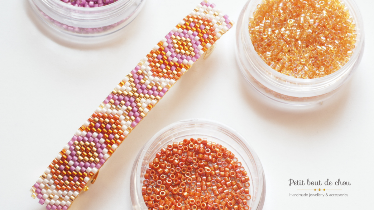 Schema Miyuki peyote weave hair clip