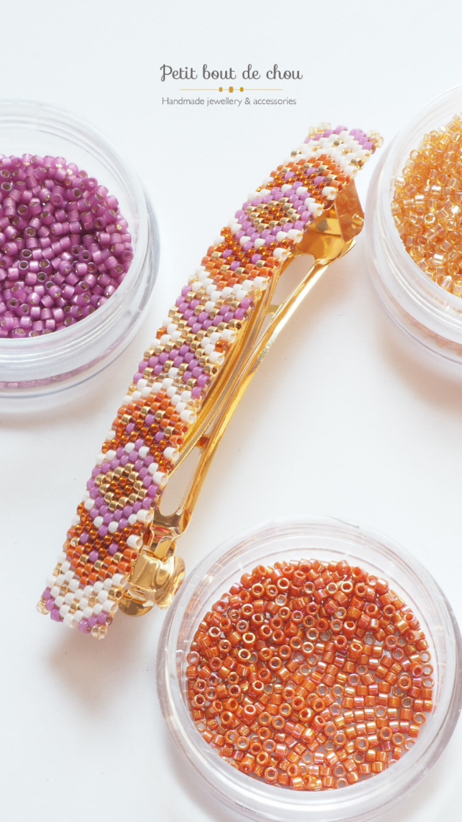 Schema Miyuki peyote weave hair clip