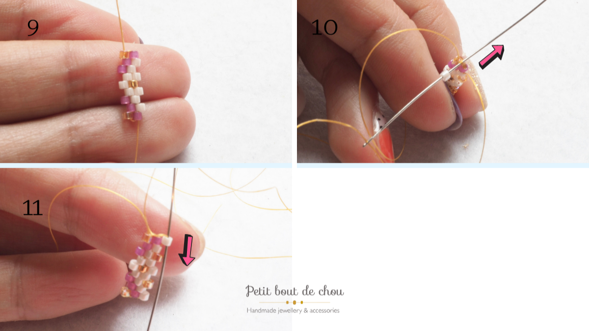 Miyuki peyote weave hair clip : Tappa 4