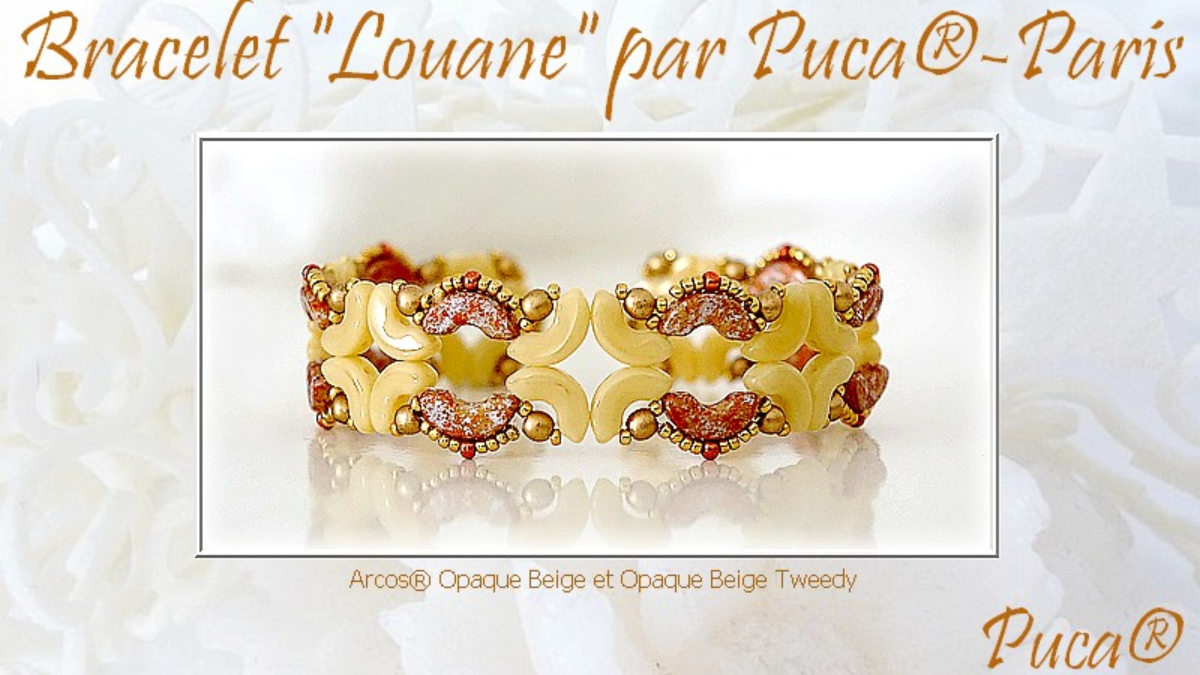 Schema Bracciale Louane con perle di vetro Arcos di Puca Schema Bracciale Louane con perle di vetro Arcos di Puca