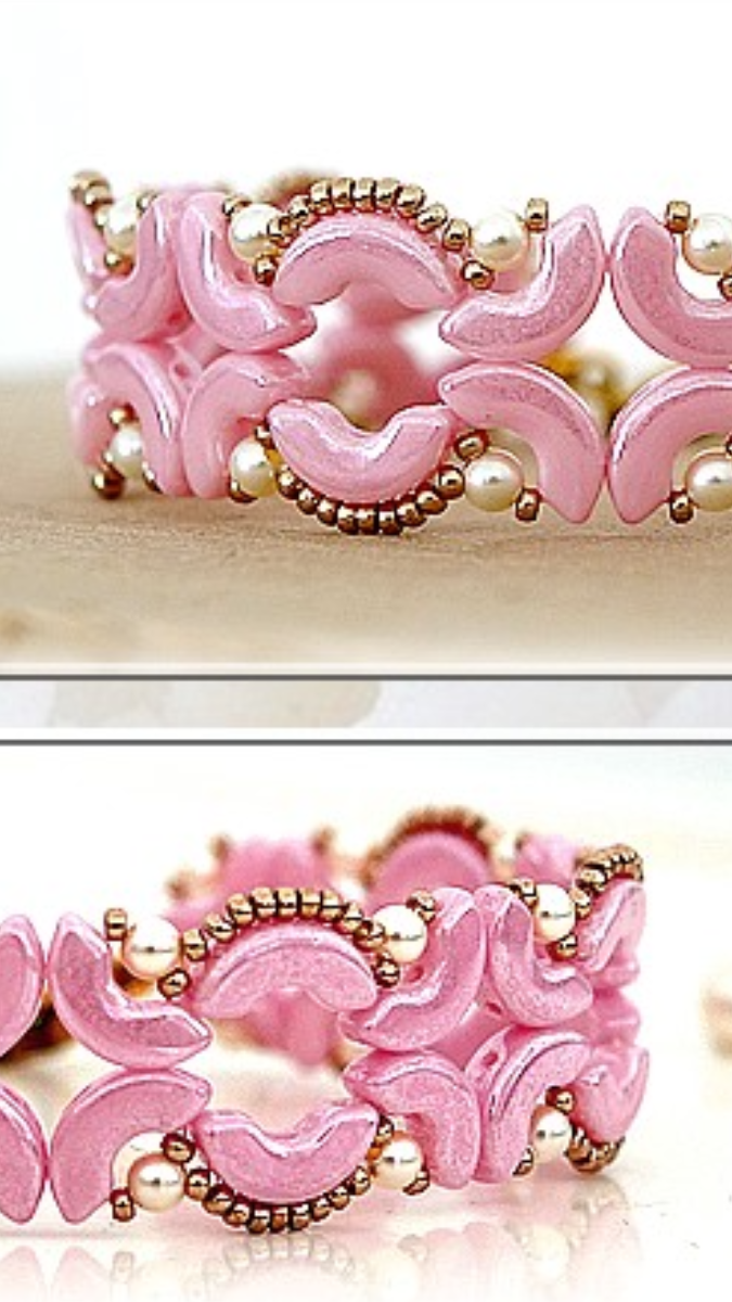 Schema Bracciale Louane con perle di vetro Arcos di Puca Schema Bracciale Louane con perle di vetro Arcos di Puca