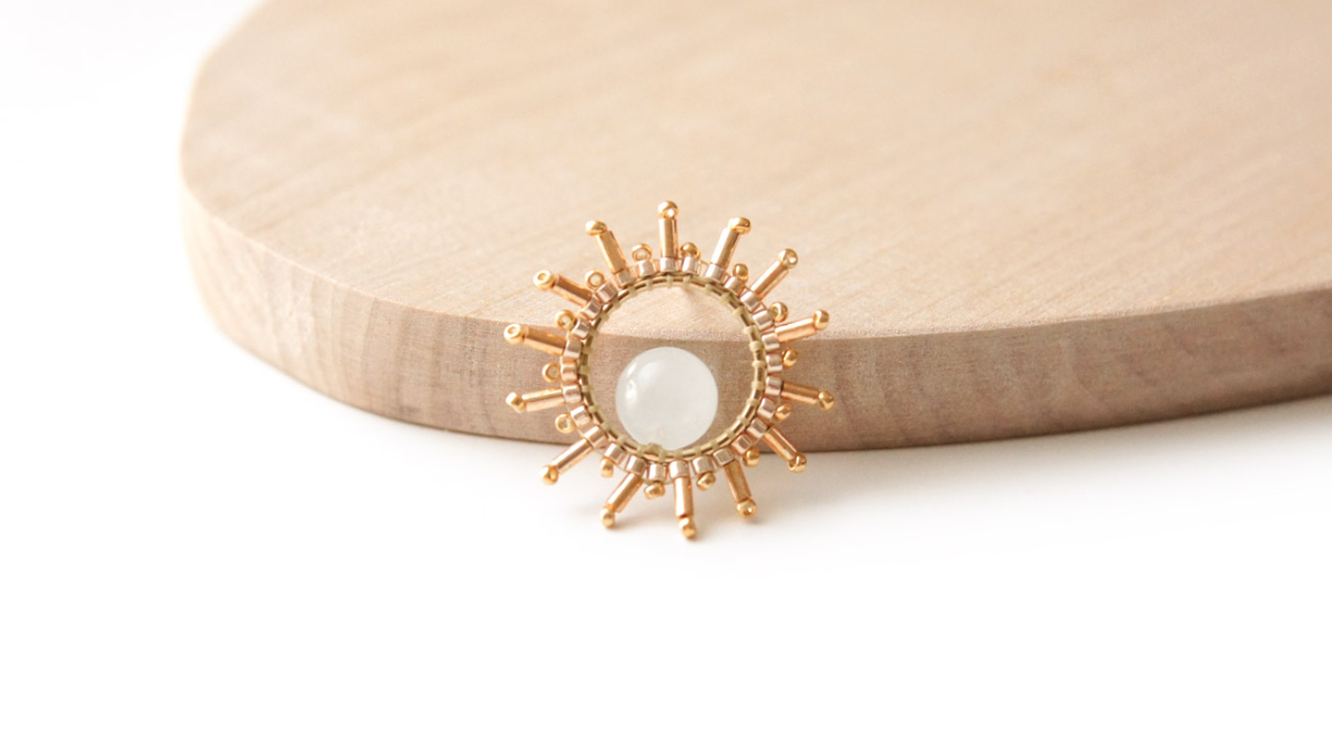 Schema Miyuki Sole e Pietra di Luna orecchini a punto mattone