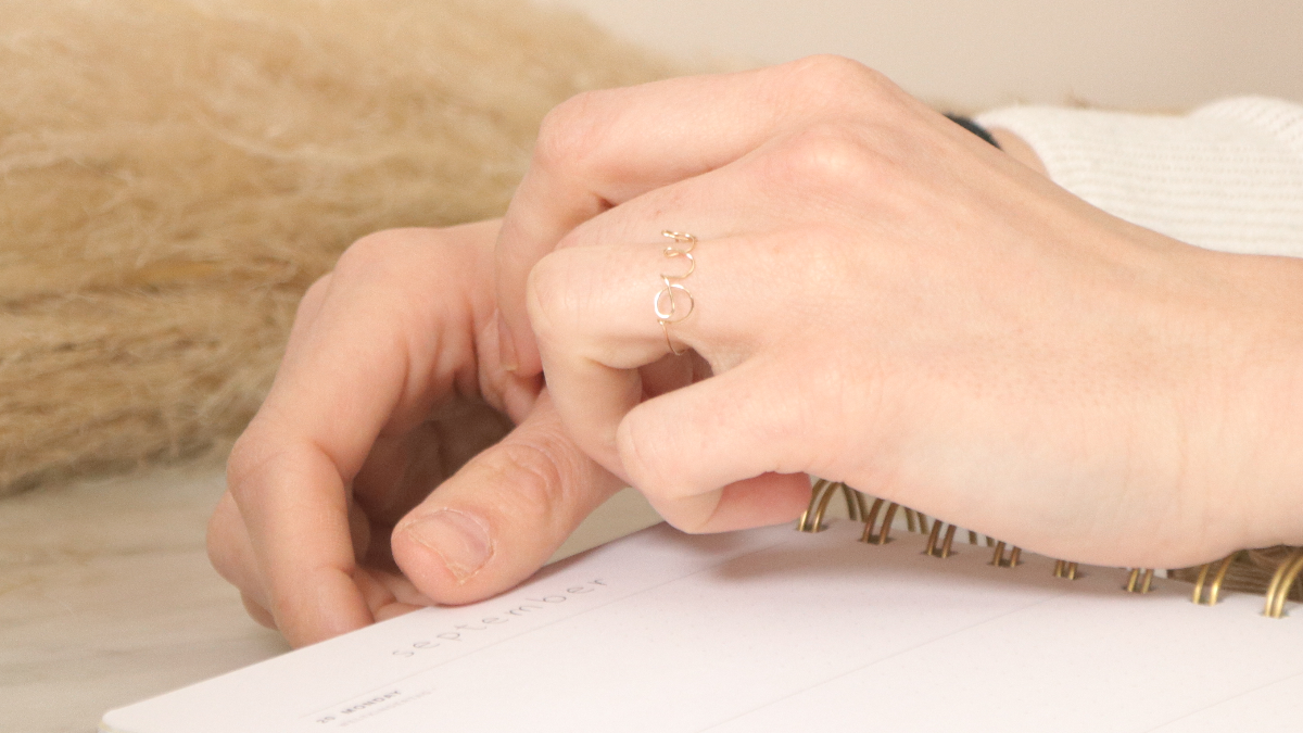 Schema Sì parola anello in filo sagomato Schema Sì parola anello in filo sagomato