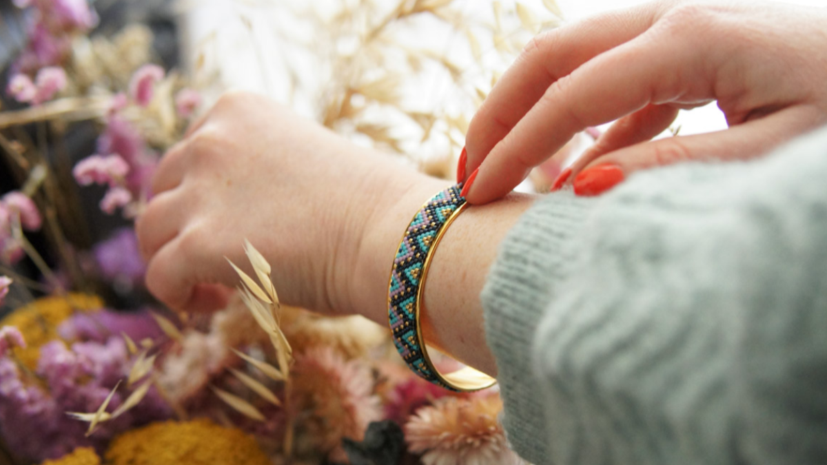 Miyuki perla intrecciare braccialetto Peyote tecnica Pair