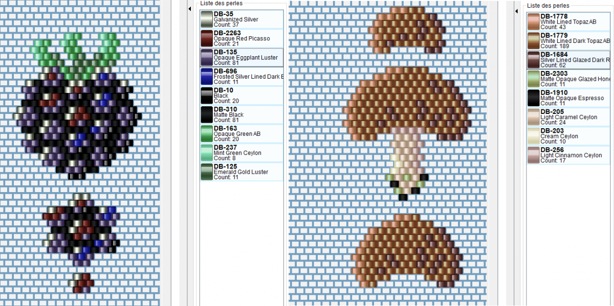 Schema Calamita in rilievo con mora e fungo fai da te in Miyuki bead weave 11/0 Schema Calamita in rilievo con mora e fungo fai da te in Miyuki bead weave 11/0