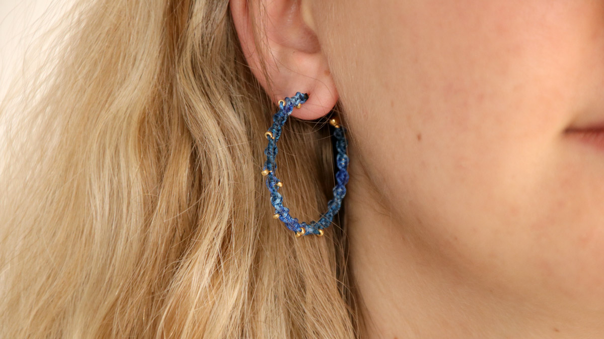 Schema Orecchini a cerchio con perline Tie and Dye macramé Schema Orecchini a cerchio con perline Tie and Dye macramé