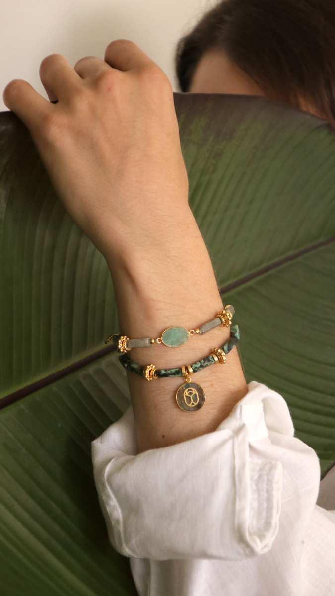 Schema Tutorial sui braccialetti regolabili con perline di labradorite e turchese Schema Tutorial sui braccialetti regolabili con perline di labradorite e turchese