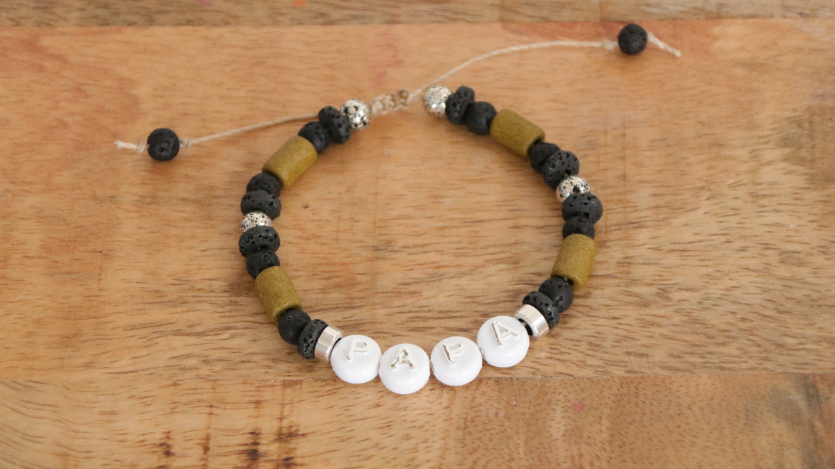 Festa del papà alfabeto perline bracciale regolabile fiocco Festa del papà alfabeto perline bracciale regolabile fiocco