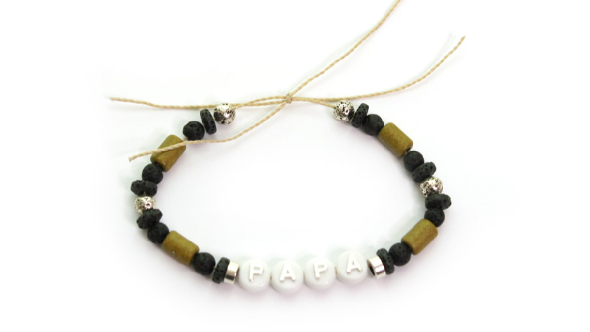 Festa del papà alfabeto perline bracciale regolabile fiocco : Tappa 2