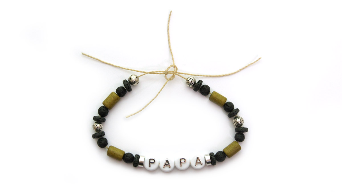 Festa del papà alfabeto perline bracciale regolabile fiocco : Tappa 3