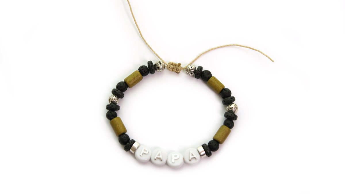 Festa del papà alfabeto perline bracciale regolabile fiocco : Tappa 5