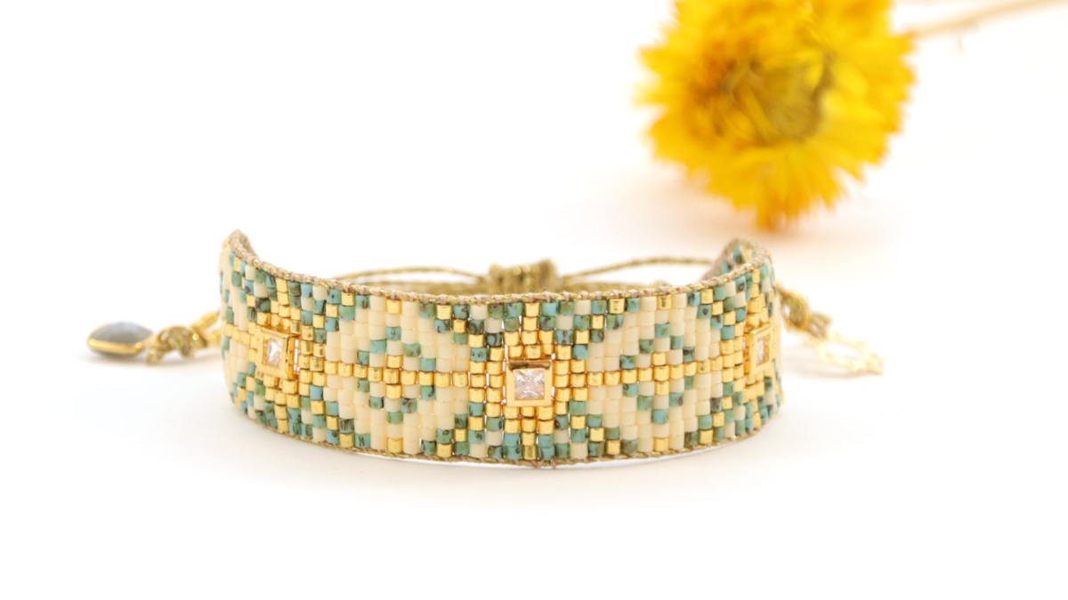 Schema Miyuki Delicas 10 Griglia di tessitura a telaio con intarsio di strass