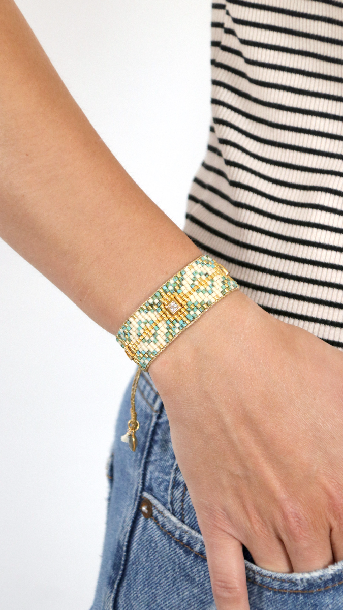 Miyuki Delicas 10 Griglia di tessitura a telaio con intarsio di strass