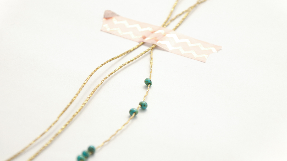 Cavigliera con catena fantasia e perline Miyuki : Tappa 6 Cavigliera con catena fantasia e perline Miyuki : Tappa 6