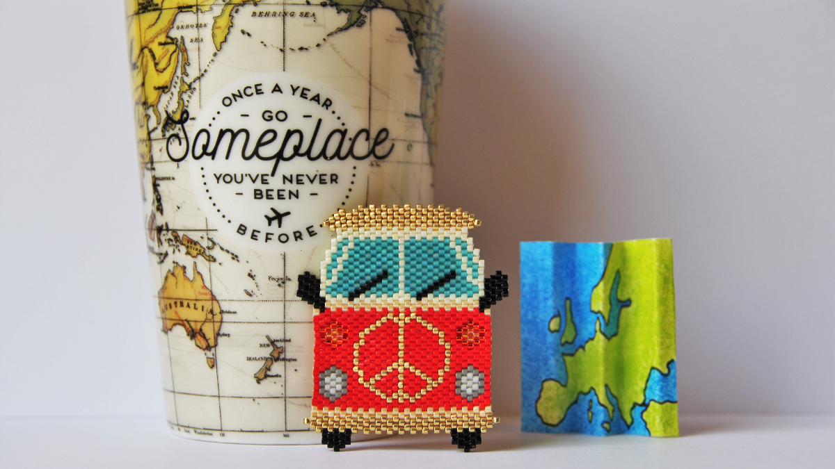 Tessitura Van in brickstitch con perline Miyuki Delicas 11/0