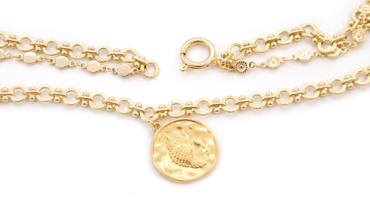 Tuto Collana Multirangs con perline a strisce blu e catene fantasia : Tappa 3