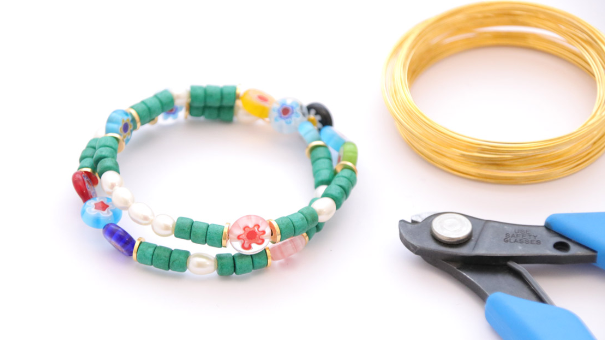 Bracciale multigiro perline Millefiori e heishi in ceramica : Tappa 1